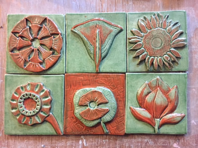 Handmade stoneware ceramic tile