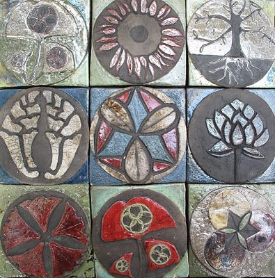 Raku Fired handmade ceramic tile
